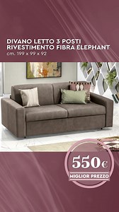 78K views · 113 reactions | Divano o letto? Con Gea non devi più scegliere e puoi averli entrambi insieme. Il nostro divano letto 3 posti con rivestimento fibra elephant, meccanismo a ribalta, materasso e rete elettrosaldata. ACQUISTALO SUBITO  https://bit.ly/3yG3dib | Mondo Convenienza | Facebook