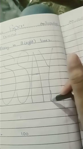 write essay in 8 lines #english