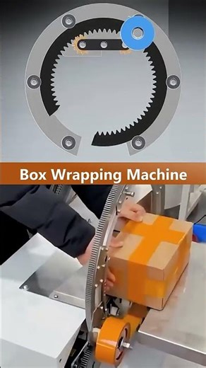 Box Wrapping Machine – Genius Packaging Mechanism! 📦✨ #Engineering #Automation