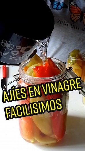 Receta fácil de ajíes en vinagre para picar con amigos 🙌