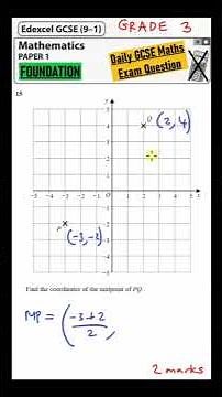 GCSE Maths Foundation - Daily Exam Question - Day 169 (Midpoint of a Line Segment)