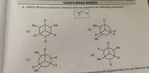 Question 1: Which Newman projection formula does not represent... | Filo