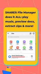 Whether it’s music, videos, pictures, or documents, with SHAREit File Manager, you can manage all of your files in one place. | SHAREit | Facebook
