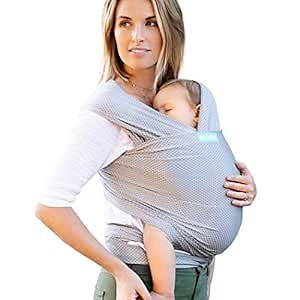 Moby Flex Baby Wrap Carrier (Grey) - Toddler, Infant, and Newborn Wrap Carrier - Wrap Baby Carrier Ideal for Parents On The Go - Front and Hip Baby Wrap for Mom Or Dad - A Registry Must Have
