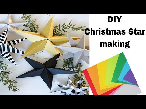 DIY Christmas ⭐ Star making/ Easy and simple star making with paper