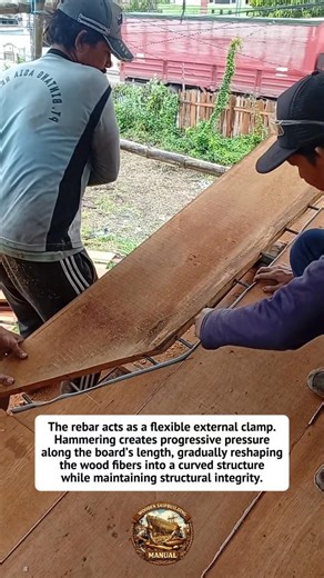 Manual Wood Bending with Rebar Clamps Technique #Woodworking #Carpentry #DIYBuild