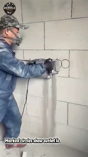 Cutting Electrical Wall Chase In Block 🔌🧱 #electrical #construction #DIY