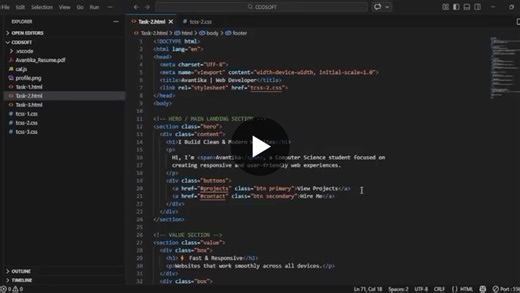 #webdesign #frontenddevelopment #codsoft #html #css | Avantika G