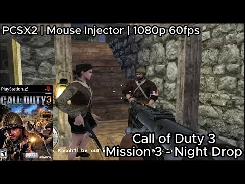 Call of Duty 3 | Mission 3 - Night Drop | PCSX2 | Mouse Injector | 1080p 60fps