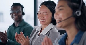 Business Woman Call Center Team Celebrate Stock Footage Video (100% Royalty-free) 1106838121 | Shutterstock