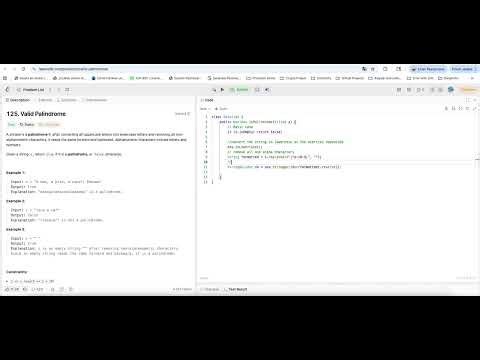 125 Valid Palindrome leetcode java solution