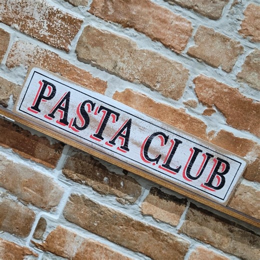 Pasta Club Sign Funny Novelty Humour Joke Home Decor Italian Kitchen Plague Vintage Old Fashion Wood Painted Sign - Etsy