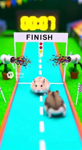 第五十九回ハムスターレース #生成ai #ハムスター #cute #hamster #funny