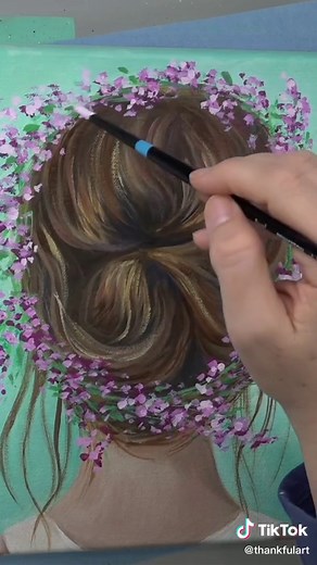 Easy Impressionist Woman with Flowers ❤️🌸 #arttok #acrylicpainting #acrylicpaintingtutorial #fyp #art #artist #artistsoftiktok