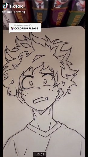 Coloring Tutorial for Deku | Anime Art Sketch Tutorial