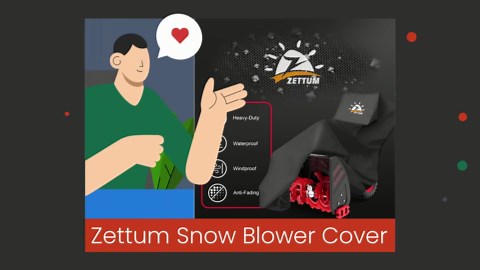 Zettum Snow Blower Cover - 600D Snowblower Covers Waterproof Heavy Duty, Outdoor Snow Thrower Cover Universal Fit for EGO, Honda, Ryobi, Cub Cadet, Ariens, Troy Bilt, Snow Joe, Toro and PowerSmart