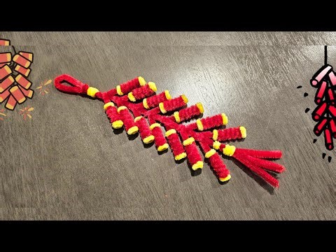 Mini Firecrackers from pipe cleaner/ Chinese Firecrackers/ craft idea from Star Lai channel
