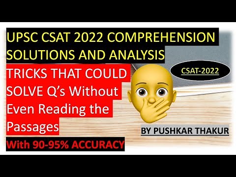 UPSC CSAT 2022 Reading Comprehension Analysis and Answer key