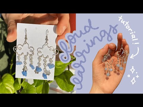 diy wire cloud earrings ☁️ (cute dangling earring ideas!)