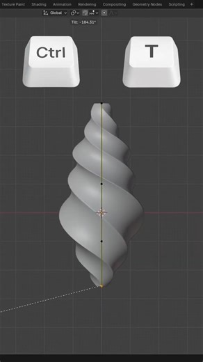 Blender Twisting your Object Tutorial #blender #b3d #blender3d #blendermodeling