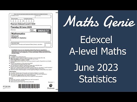 Edexcel A Level Maths Statistics Paper 2023 Exam Walkthrough