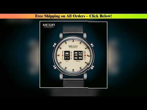 MEGIR 2020 New Luxury Watches Men Military Sport Roller Pointer Quartz Watch Man Fashion Stainless