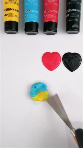 yellow and blue color mix 💛🩵#colormixing #slimeasmr #satisfyingasmr