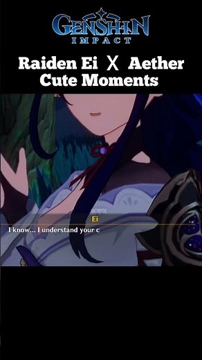 Raiden Ei X Aether Cute Moments 💞 in 5.4 Inazuma #genshinimpact #cute