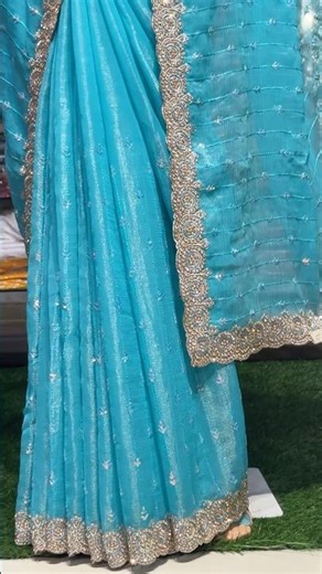 Order.8630954375☎️📞Free Delivery🚚Best Jarkeen Border fancy light weight saree #shortsfeed #shrots