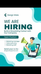 📢 NEED A PROFESSIONAL HIRING POST? At Design Wala, we create eye-catching & professional hiring posts for your business or brand. ✅ Job Hiring Posts ✅ Staff Required Ads ✅ Social Media Friendly Designs ✅ English & Urdu Content 🎨 Let us handle your hiring post — so you can focus on hiring the right people. 📩 Order Now | Design Wala