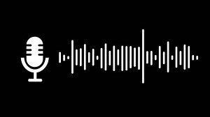 Podcast Microphone Sound Wave, Voice Recording Visualizer Animation