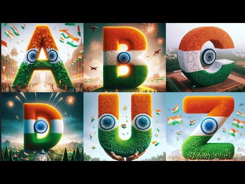 Alphabet learning with Indian Flag design ABCD design #indepdenceday #15august #abcd