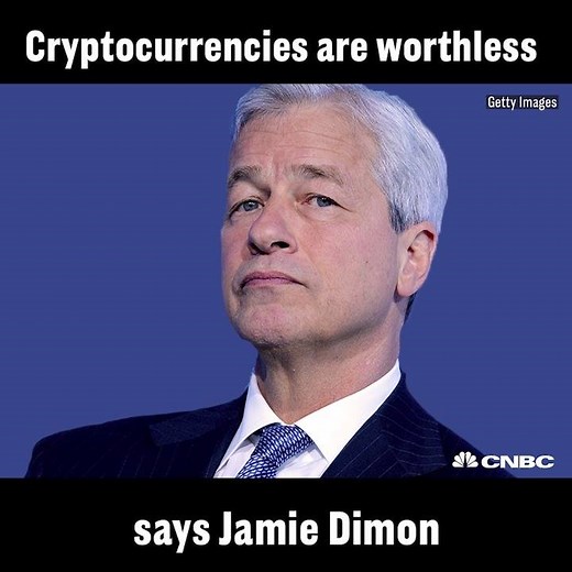 31K views · 442 reactions | Cryptocurrencies are worthless, says Jamie Dimon. | CNBC | Facebook