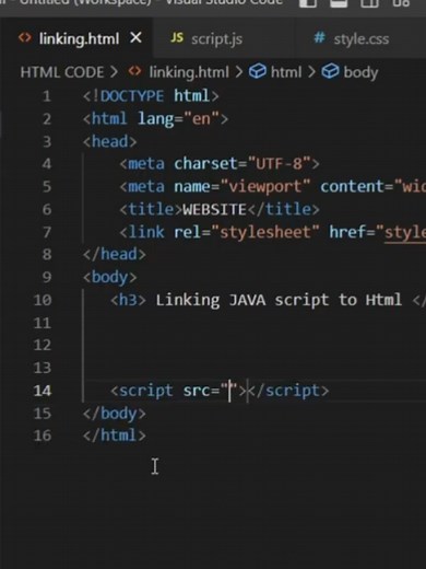 How To Link JavaScript with HTML in Visual Studio Code #tutorials #vscode #html #javascript