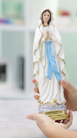 Virgin Mary Statue 12 Inch Resin - Catholic Mother Mary Figurine, Blessed Madonna Our Lady of Grace Statue, Catholic Decor Religious Saint Mary Indoor Home Decor Statue, Prayer Room Gift Figurines