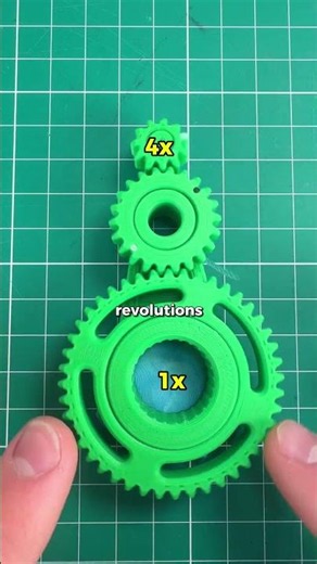 3D-Printed Gear Ratio Demonstration… #3dprinting #gears #shorts