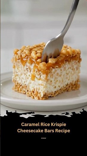 Caramel Rice Krispie Cheesecake Bars