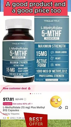 Deals on L-Methylfolate Supplements: Great Prices and Active Form Benefits#LMethylfolate