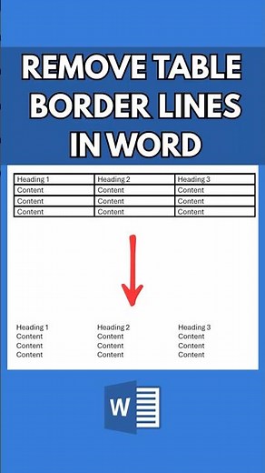 How to remove border lines from table in word