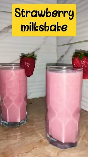 Strawberry Milkshake Recipe||Homemade||Easy