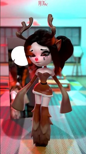 Hey LOOK it's a Reindeer! ✨ Wait, she's SHY... 😳🧡 Animation meme