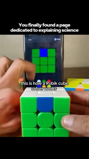 Conceptify – Science Simplified on Instagram: "🧩 How a Rubik’s Cube Solver Actually Works! 🤯📱 Ever wondered how apps and robots can solve a Rubik’s Cube faster than humans? It’s not magic — it’s algorithms, physics, and computer science working together! ⚙️💡 🔹 Step 1: Scanning the Cube The app captures all six faces and converts the colors into digital data 🎨 🔹 Step 2: Algorithmic Brainpower Using advanced algorithms like the Kociemba or Thistlethwaite Method, it calculates the shortest p