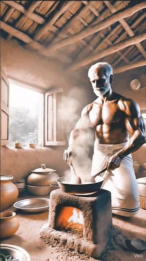🔥 Old Man Cooking in Village Kitchen | Divine 3D Art Short | Sitaram 6.1.23 TV