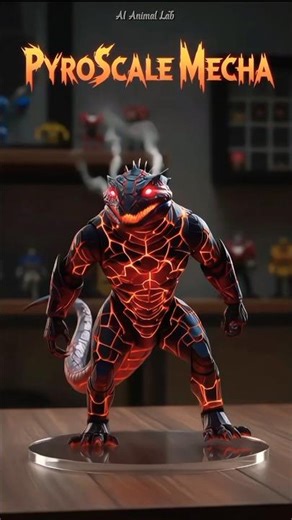 PYROSCALE MECHA | Lava Lizard Robot Transformation🦎🤖 #shorts #viral #animaltransformation