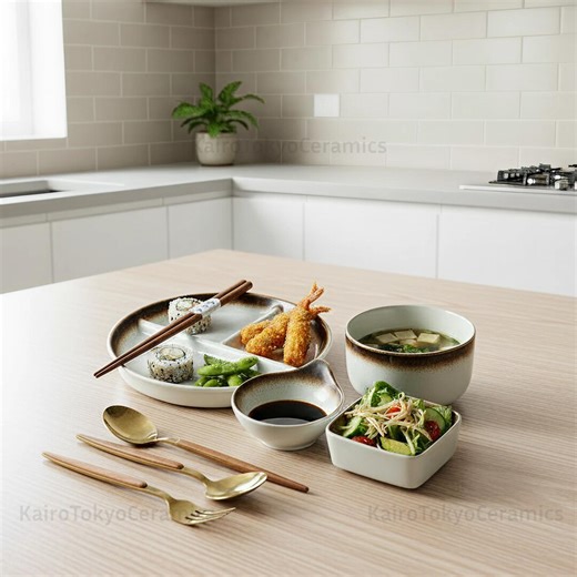 Japanese Ceramic Divided Plate | Single Serving Breakfast Tray - Etsy