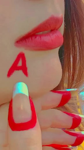 Glamorous Red Lips and Nails: Iridescent Nail Polish Tutorial