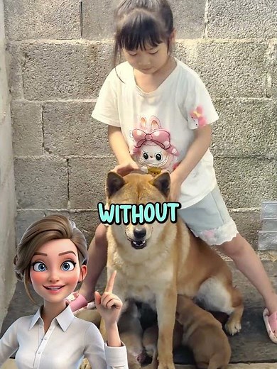 Mom Dog Gives Permission Before Little Girl Picks Up Puppy 🐶❤️ #shorts #cute