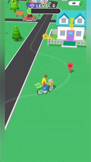 Paper Delivery Boy Gameplay – Level 2: Fast & Fun Delivery 🚴‍♂️ | Mobile Game Walkthrough#shorts