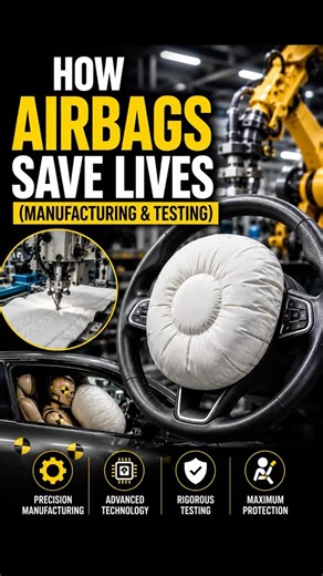 💥 How Airbags Save Lives | Airbag Manufacturing & Crash Testing Process 🚗