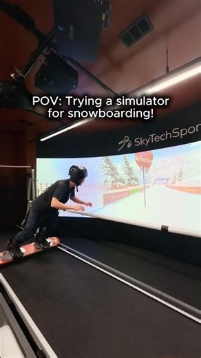 Trying a snowboarding simulator for the first time!